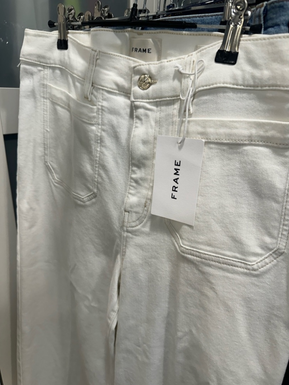 FRAME White High Rise Wide Leg Palazzo Jeans - Picture 4 of 5